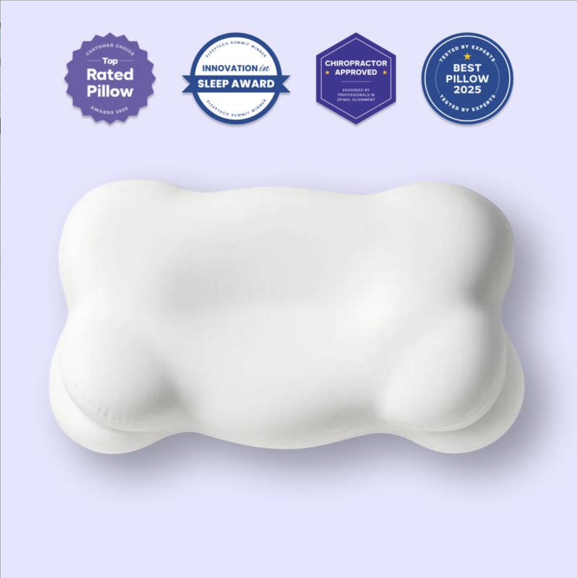 CloudAlign™ Ergonomic Cervical Pillow Dual-Height Memory Foam Pillow for Side, Back & Stomach Sleepers