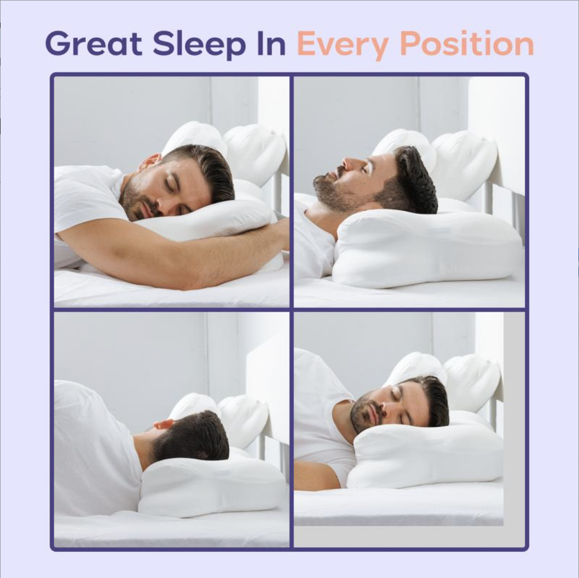 CloudAlign™ Ergonomic Cervical Pillow Dual-Height Memory Foam Pillow for Side, Back & Stomach Sleepers